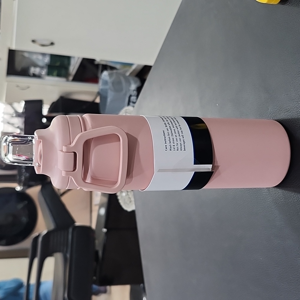 MAINSTAYS PINK 24OZ DOUBLE WALL STAINLESS STEEL BOTTLE - Picture 2 of 3